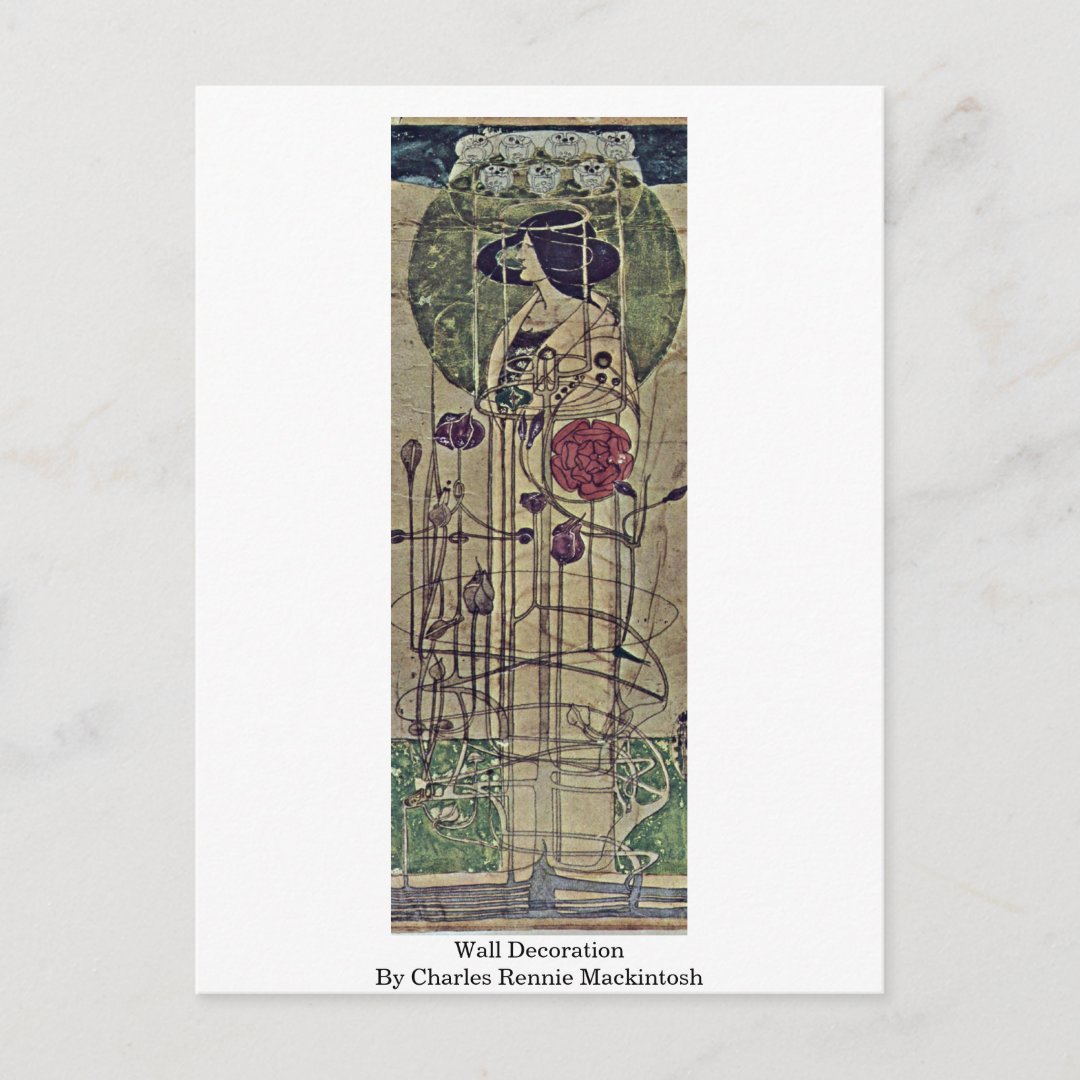 Wall Decoration By Charles Rennie Mackintosh Postcard | Zazzle