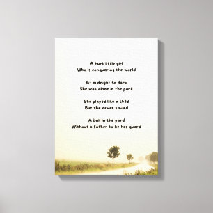 Wall Decorations Poem Canvas Print