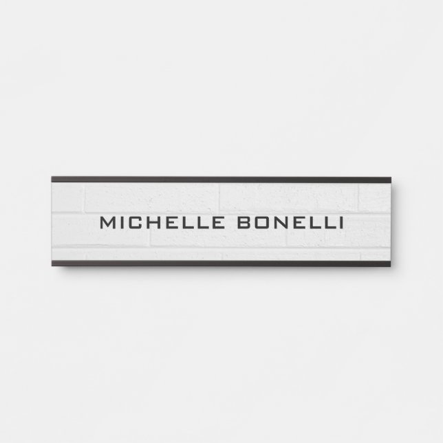 Wall Design Background Plain Modern Grey Black Door Sign (Front)