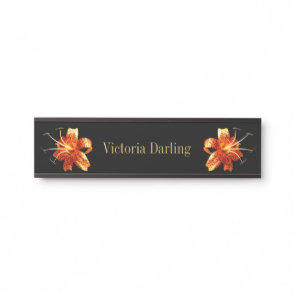Wall Desk Hanging Name Plate Tiger Lilies