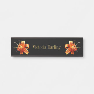 Wall Desk Hanging Name Plate Tiger Lilies