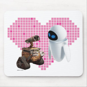WALL-E and Eve Pixel Heart Mouse Pad
