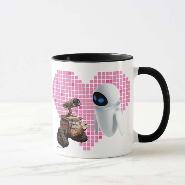 WALL-E and Eve Pixel Heart Mug (Right)