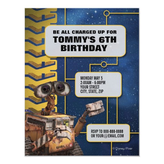 wall e birthday invitation zazzle com