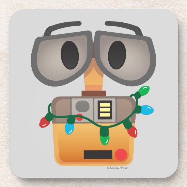 WALL-E Christmas Lights Beverage Coaster (Front)