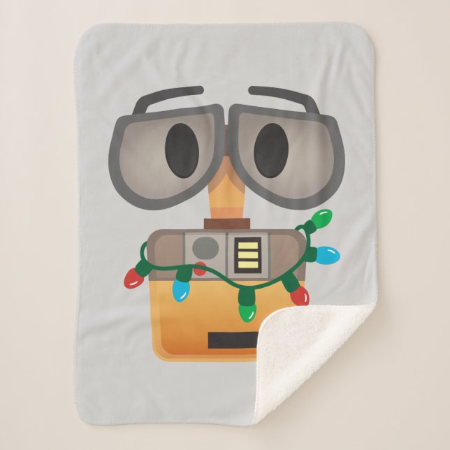 WALL-E Christmas Lights Sherpa Blanket (Front)