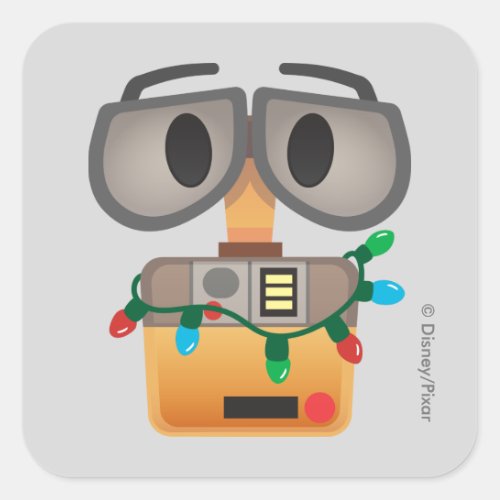 WALL_E Christmas Lights Square Sticker