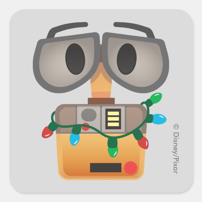WALL-E Christmas Lights Square Sticker (Front)