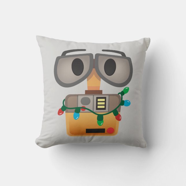 WALL-E Christmas Lights Throw Pillow (Front)