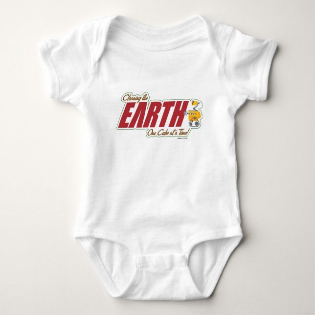 WALL-E "cleaning the EARTH one cube at a time" Baby Bodysuit (Front)