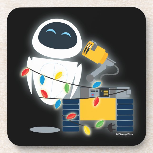 WALL-E & EVE Christmas Beverage Coaster (Front)
