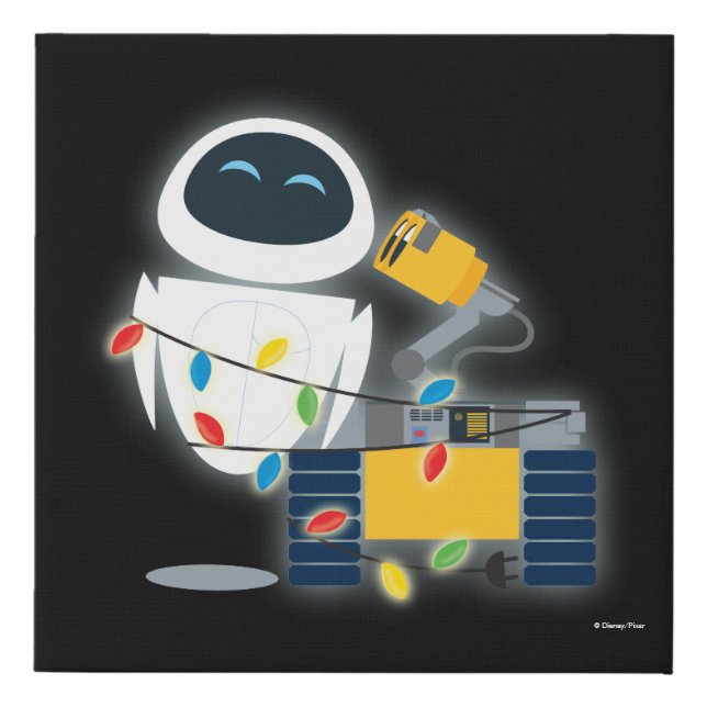 WALL-E & EVE Christmas Faux Canvas Print (Front)