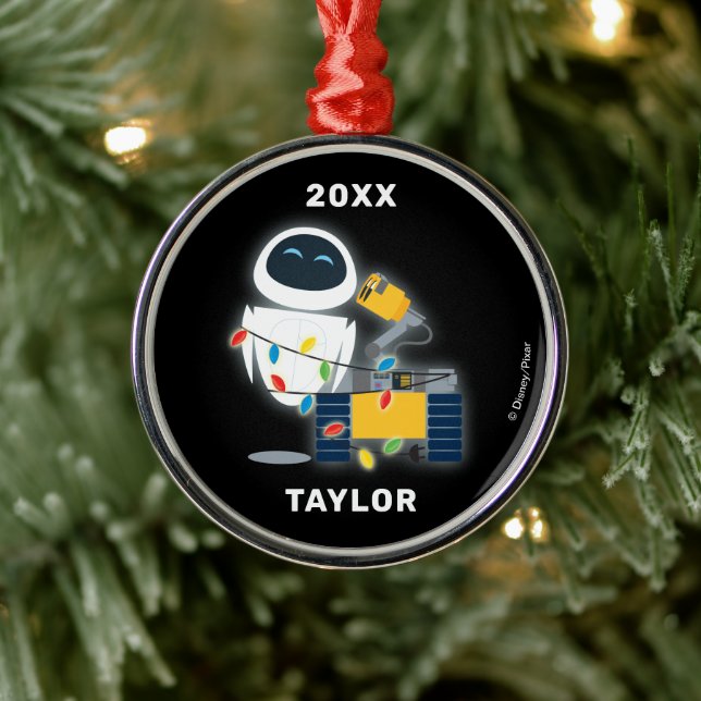 WALL-E & EVE Christmas Metal Ornament (Tree)