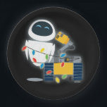 WALL-E & EVE Christmas Paper Plates<br><div class="desc">Celebrate the holidays and your love of Disney/Pixar with this cute Christmas design featuring WALL-E and Eve.</div>