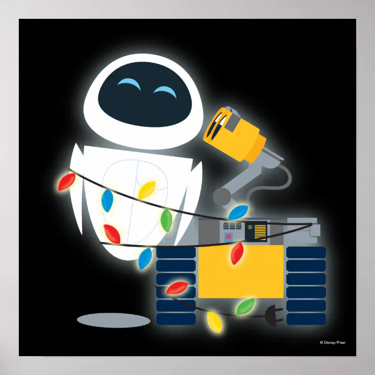 WALL-E & EVE Christmas Poster | Zazzle