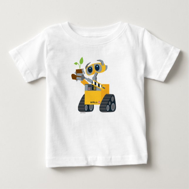 WALL-E robot sad holding plant Baby T-Shirt (Front)