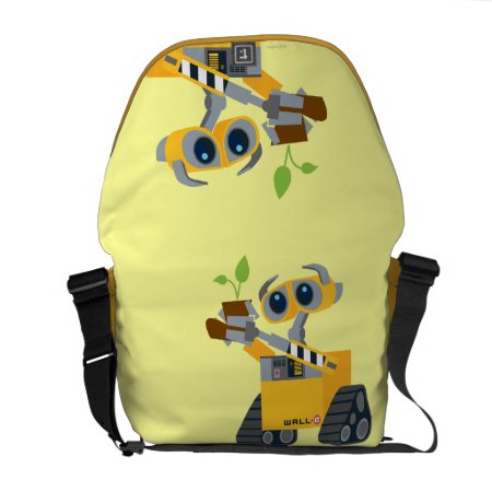 Wall-e Robot Sad Holding Plant Messenger Bag