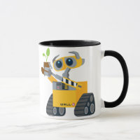 WALL-E robot sad holding plant