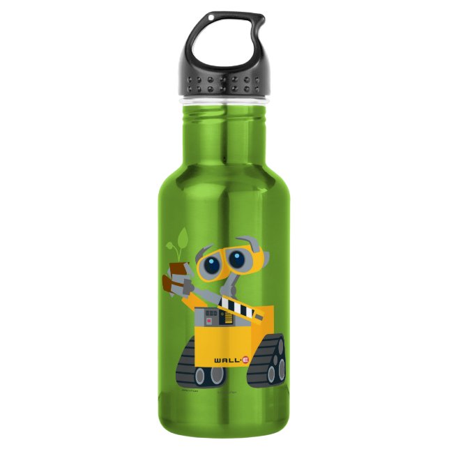 WALL-E robot sad holding plant Stainless Steel Water Bottle (Front)
