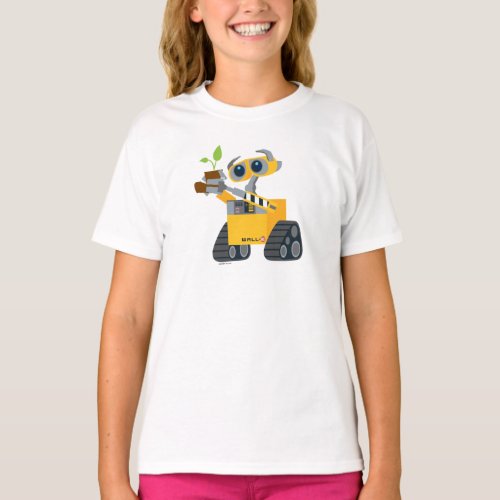 WALL_E robot sad holding plant T_Shirt