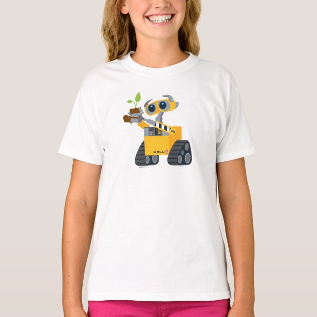WALL-E robot sad holding plant T-Shirt (Front)