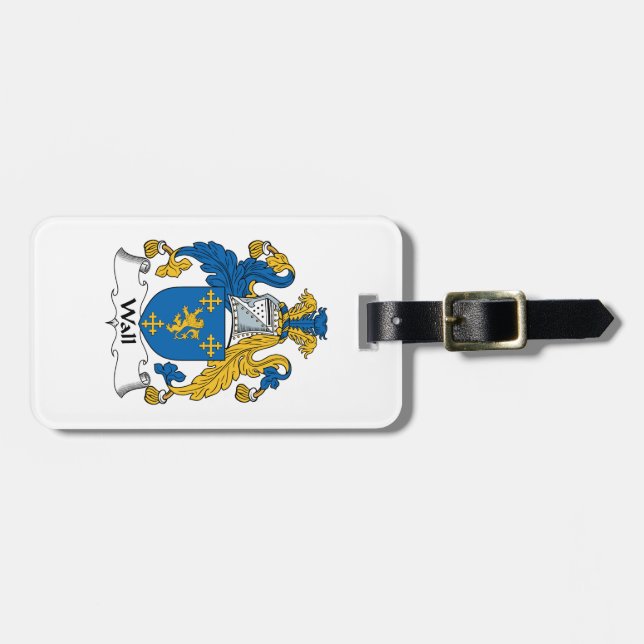 Wall Family Crest Luggage Tag (Front Horizontal)