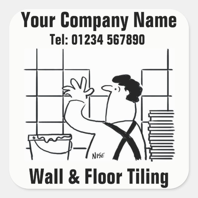 Wall & Floor Tiling Cartoon Square Sticker (Front)