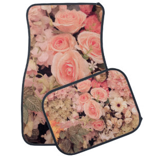 Wall flowers retro texture - Vintage Effect filter Car Floor Mat