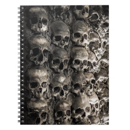 Wall Full Of Skulls And Bones In The Bone Chapel Notebook