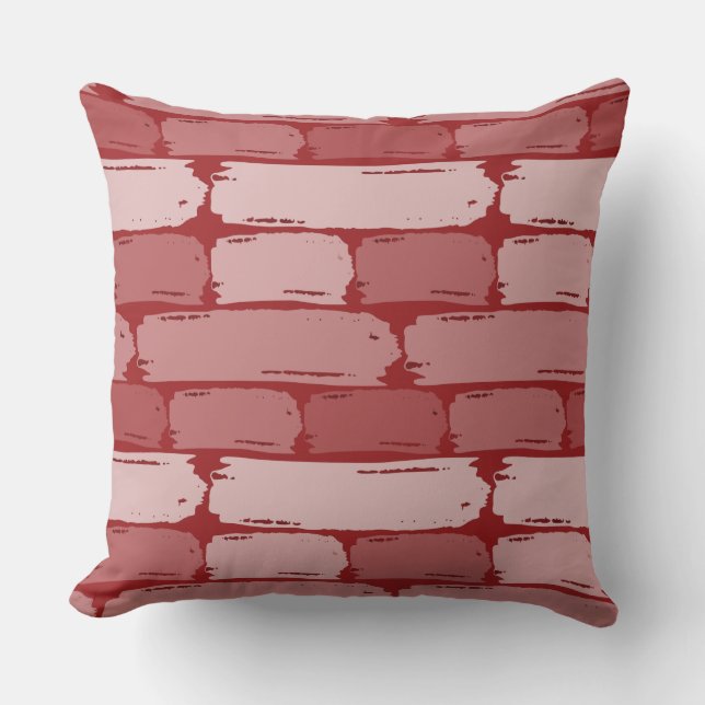 Wall in Shades of Red Throw Pillow (Front)