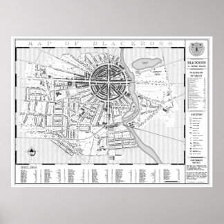 Wall Map Of Blackross Town Poster