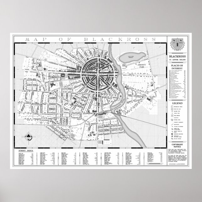 Wall Map Of Blackross Town Poster (Front)