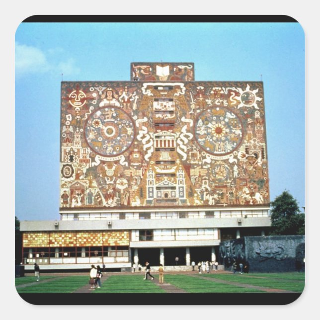 Wall mosaic on the facade of the Central Library Square Sticker (Front)