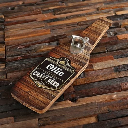 Wall-Mounted Beer Bottle Opener Set with Coasters (Front)
