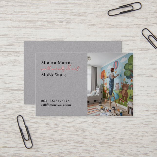 Wall Mural Painter  Business Card (Front/Back In Situ)