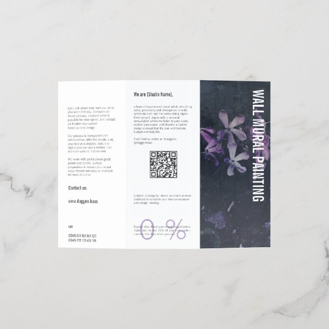 Wall mural painter professional tri-fold brochure  (Outside)