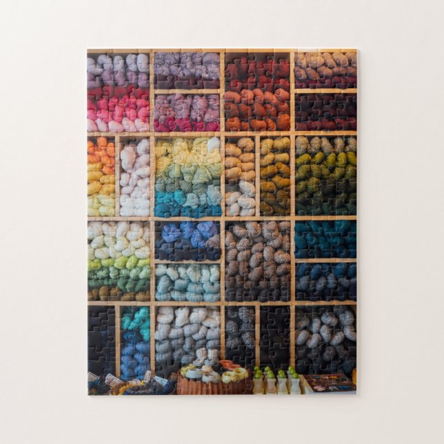 Wall of Colorful Yarn Jigsaw Puzzle (Vertical)