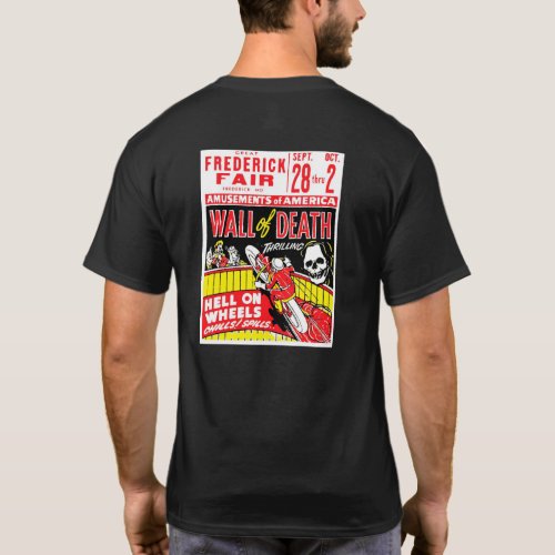 Wall of Death Retro Motorcycle Poster T_Shirt