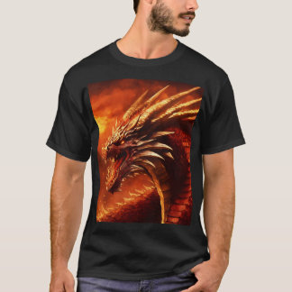 Wall of Dragon's Fire - Fierce and Fiery Design T-Shirt