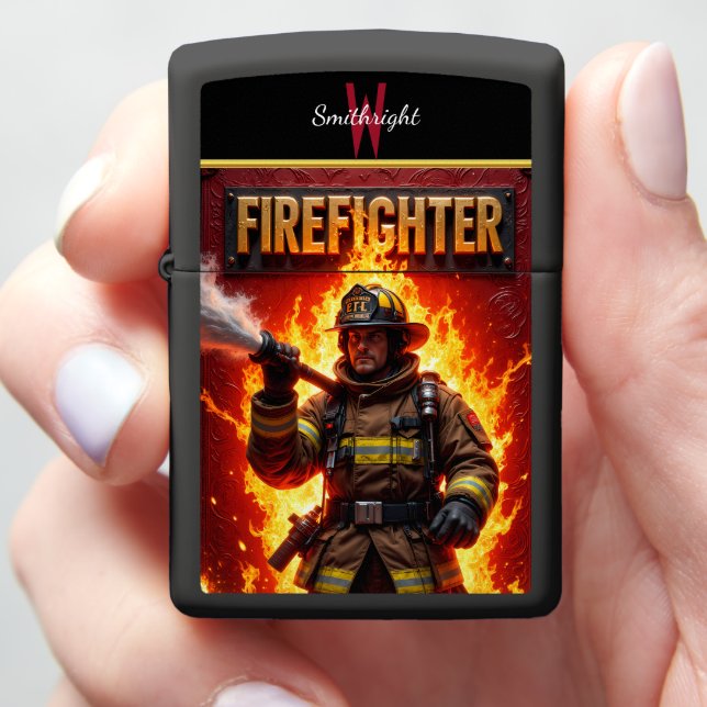 Wall of Flame Firefighter Heroic Battle Extreme  Zippo Lighter (In Hand)