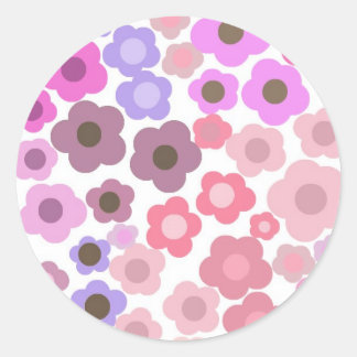 Wall of Flowers Classic Round Sticker