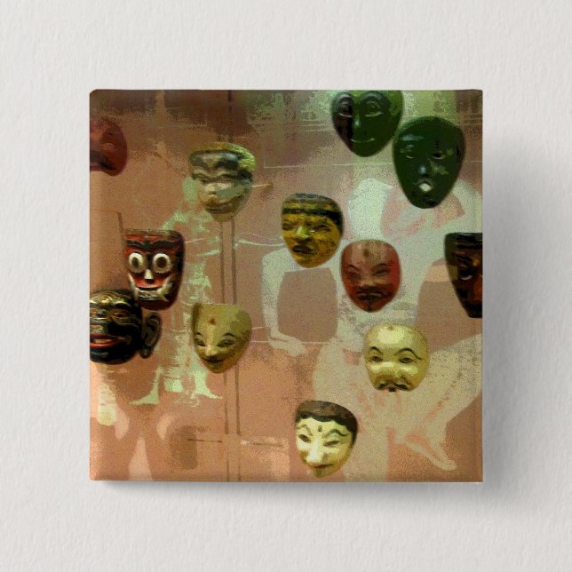 Wall of Masks CB Pinback Button (Front)