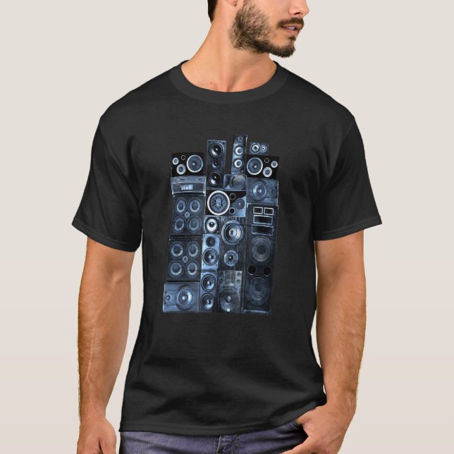 WALL OF SOUND - music - speakers - amp - stereo T-Shirt (Front)
