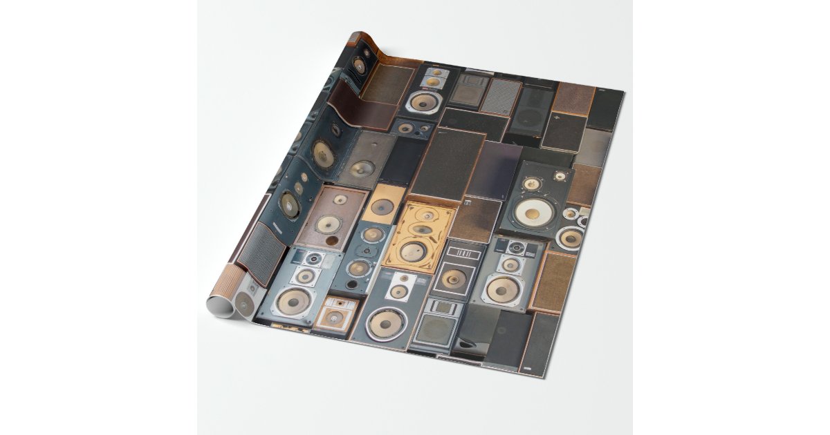 Wall of speakers wrapping paper Zazzle