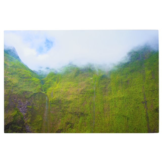 Wall of Tears, Mount Waialeale, Kauai, Hawaii Metal Print (Front)