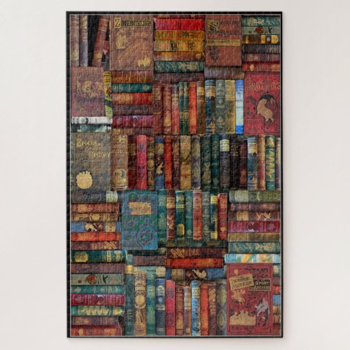 WALL OF VINTAGE BOOKS  JIGSAW PUZZLE