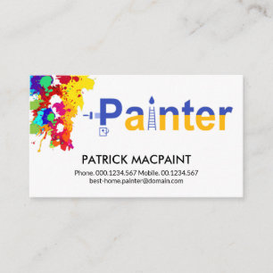 Wall Paint Splatter Creative Painter Signage Business Card