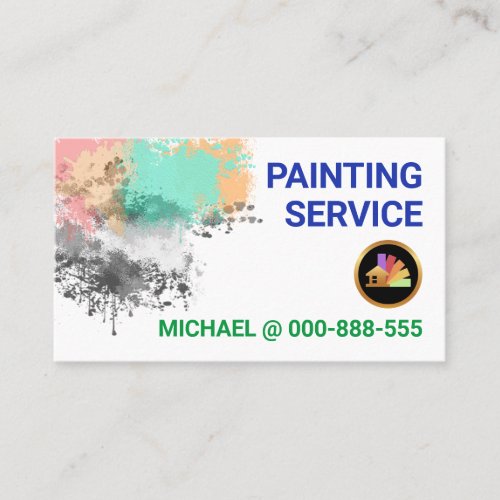 Wall Paint Splatter Home Painting Business Card