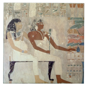 Wall painting from the tomb of Rekhmire, Thebes, d Ceramic Tile