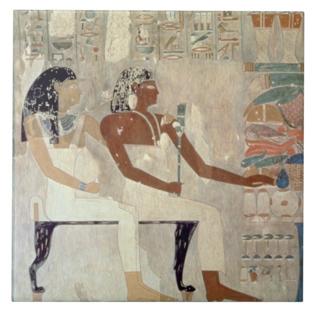 Wall painting from the tomb of Rekhmire, Thebes, d Ceramic Tile (Front)